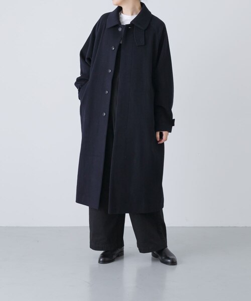 anne valerie hash バージンウールロングコート　黒　XS ウールバルカラーコート｜アーバンリサーチの通販｜&mall（アンド