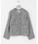 ノーカラーツイードジャケット