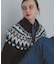 ハーフZIP求心ノルディック柄ニット