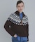 ハーフZIP求心ノルディック柄ニット