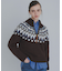 ハーフZIP求心ノルディック柄ニット