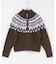 ハーフZIP求心ノルディック柄ニット