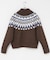 ハーフZIP求心ノルディック柄ニット