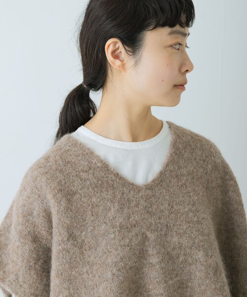 【リピ割】かぐれ　アルパカ混ワイドニットベスト　アーバンリサーチドアーズ かぐれ（カグレ）の「アルパカ混ワイドニットベスト（ニット/セーター