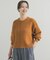 パッチワーク柄袖ボリュームニット