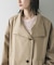 スタンドカラーミドル丈トレンチコート