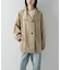 スタンドカラーミドル丈トレンチコート
