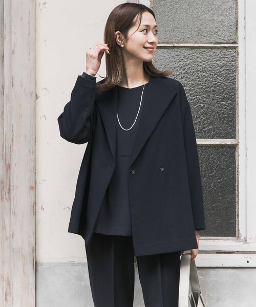 ★美品★23区 ダブルクロスベロアノーカラーショートコート黒 36 Sサイズ ダブルクロスショートコート｜アーバンリサーチの通販｜&mall（アンド