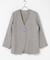 ラメリネンストライプノーカラージャケット