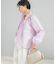 フリルネックシャツブラウス