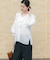 コットンボイルラッフルブラウス