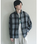 オンブレーチェックレギュラーカラーシャツ
