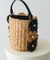 フラワーモチーフ雑材バケツバッグ