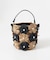 フラワーモチーフ雑材バケツバッグ