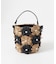 フラワーモチーフ雑材バケツバッグ