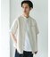 シルケットリネン バンドカラーショートスリーブシャツ