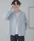 スラブストライプオープンカラーシャツ