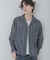 スラブストライプオープンカラーシャツ