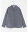 スラブストライプオープンカラーシャツ
