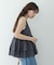 サッカーチェックペプラムベストブラウス