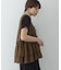 サッカーチェックペプラムベストブラウス