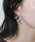 クリアビーズリボンピアス