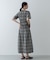 チェックシャーリングワンピース