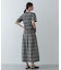 チェックシャーリングワンピース