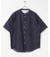 リネンブレンド デニムバンドショートスリーブシャツ