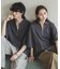 ダンボールポンチハーフジップショートスリーブTシャツ
