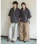ダンボールポンチハーフジップショートスリーブTシャツ