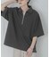ダンボールポンチハーフジップショートスリーブTシャツ