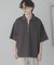 ダンボールポンチハーフジップショートスリーブTシャツ