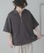 ダンボールポンチハーフジップショートスリーブTシャツ