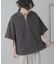ダンボールポンチハーフジップショートスリーブTシャツ