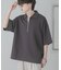 ダンボールポンチハーフジップショートスリーブTシャツ