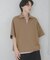 ダンボールポンチハーフジップショートスリーブTシャツ
