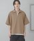 ダンボールポンチハーフジップショートスリーブTシャツ
