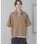 ダンボールポンチハーフジップショートスリーブTシャツ