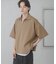 ダンボールポンチハーフジップショートスリーブTシャツ