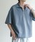 ダンボールポンチハーフジップショートスリーブTシャツ