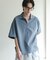 ダンボールポンチハーフジップショートスリーブTシャツ