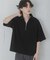 ダンボールポンチハーフジップショートスリーブTシャツ