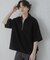 ダンボールポンチハーフジップショートスリーブTシャツ