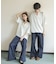 ダンボールポンチハーフジップショートスリーブTシャツ