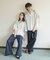 ダンボールポンチハーフジップショートスリーブTシャツ