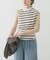 ESTHE　STRIPE TWIST ASYMMETRIC T-SHIRTS