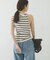 ESTHE　STRIPE TWIST ASYMMETRIC T-SHIRTS