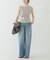ESTHE　STRIPE TWIST ASYMMETRIC T-SHIRTS