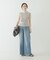 ESTHE　STRIPE TWIST ASYMMETRIC T-SHIRTS